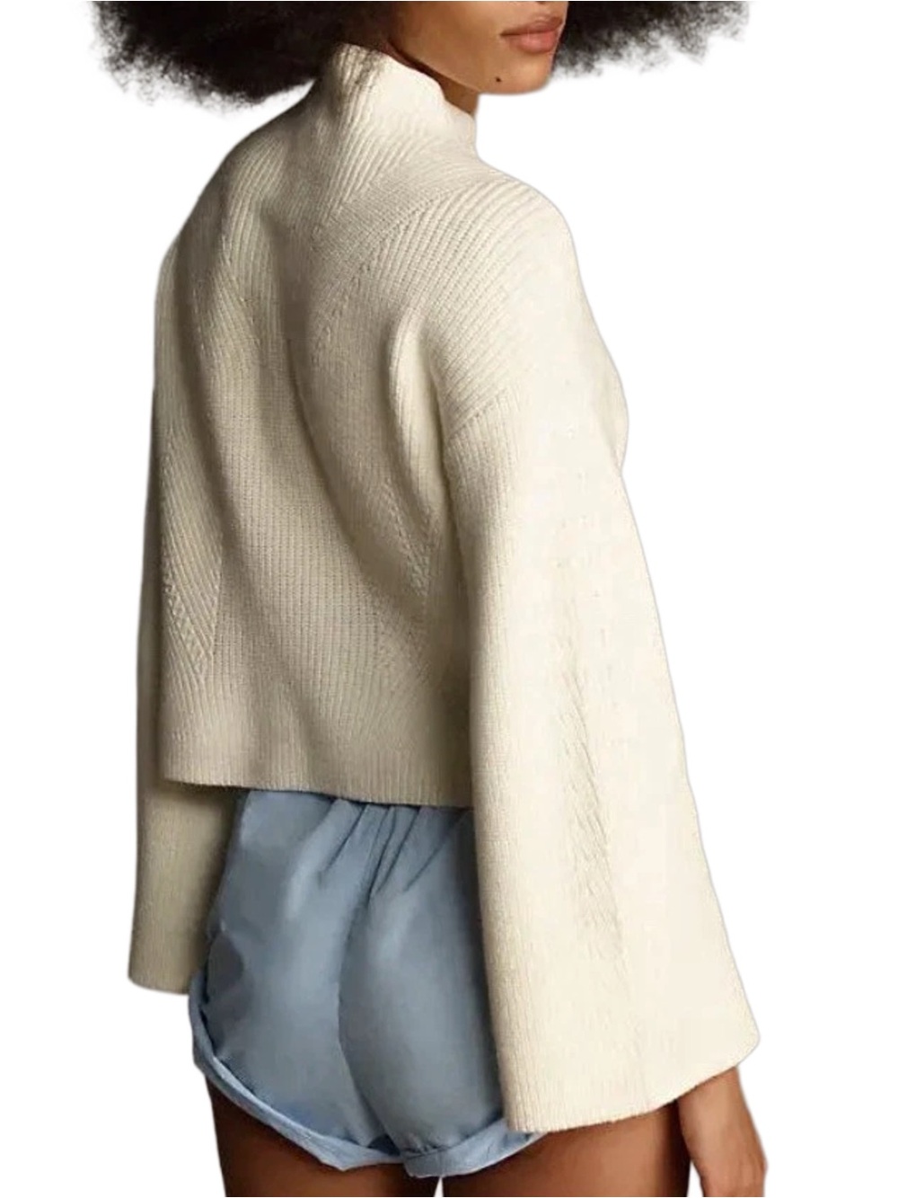Anthropologie Maeve Katey Mock-Neck Bell-Sleeve Sweater - Picture 2 of 8